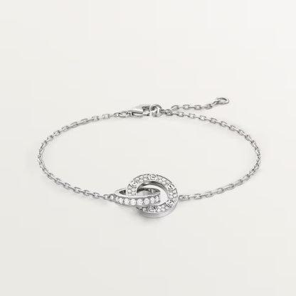[CharmAmor]LOVE DOUBLE RING FULL DIAMOND BRACELET