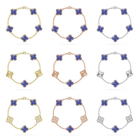 [CharmAmor] CLOVER 5 MOTIF BLUE VEINS BRACELET COLLECTION