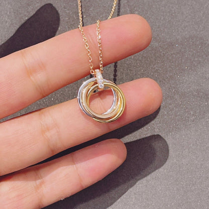 [CharmAmor]TRINITY NECKLACE GOLD  DIAMONDS