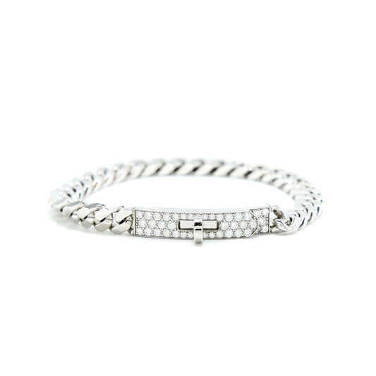 [CharmAmor]KELLY CHAIN SILVER DIAMOND BRACELET