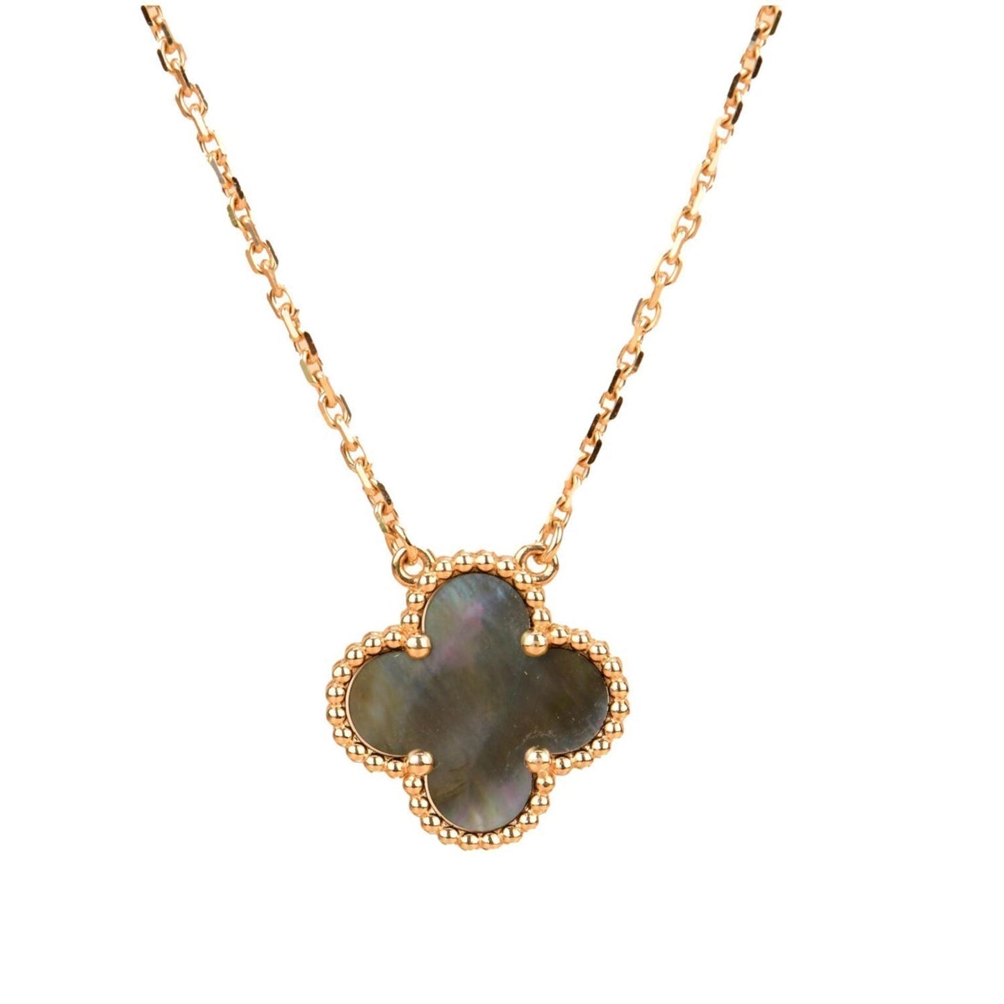 [CharmAmor]CLOVER 15MM  GRAY MOTHER OF PEARL NECKLACE