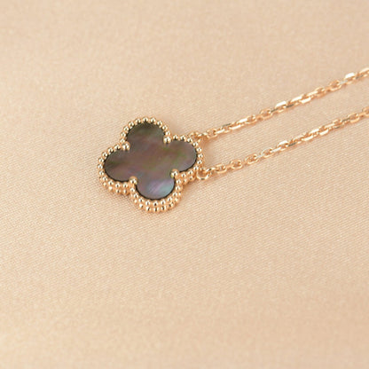 [CharmAmor]CLOVER 15MM  GRAY MOTHER OF PEARL NECKLACE