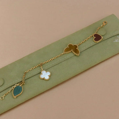 [CharmAmor]LUCKY SPRING 5 MOTIF GOLD BRACELET