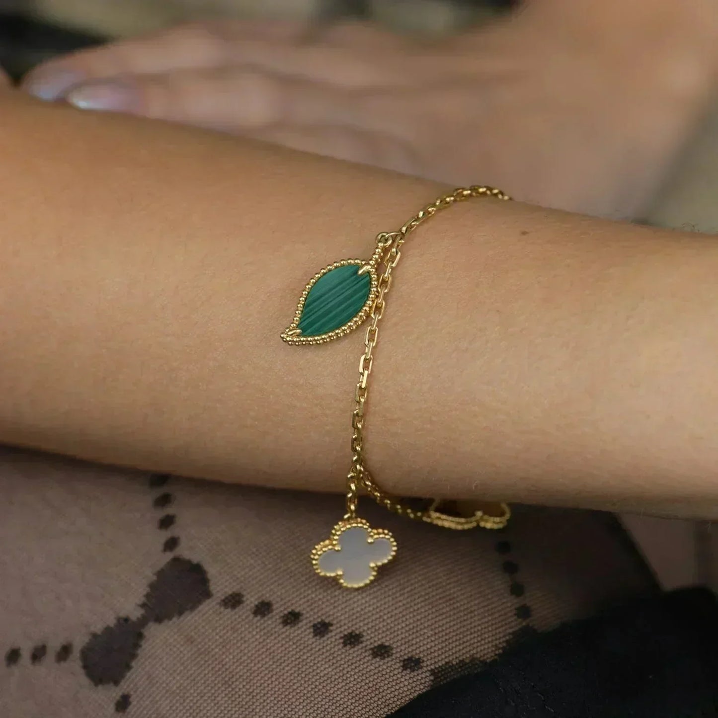[CharmAmor]LUCKY SPRING 5 MOTIF GOLD BRACELET