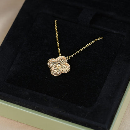 [CharmAmor]CLOVER 15MM  BRONZING NECKLACE