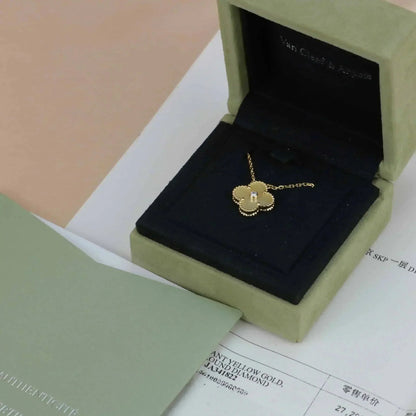 [CharmAmor]CLOVER 15MM DIAMOND GOLD MOTHER OF PEARL NECKLACE