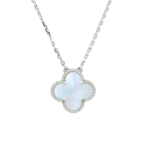 [CharmAmor]CLOVER  15MM WHITE MOTHER-OF-PEARL SILVER