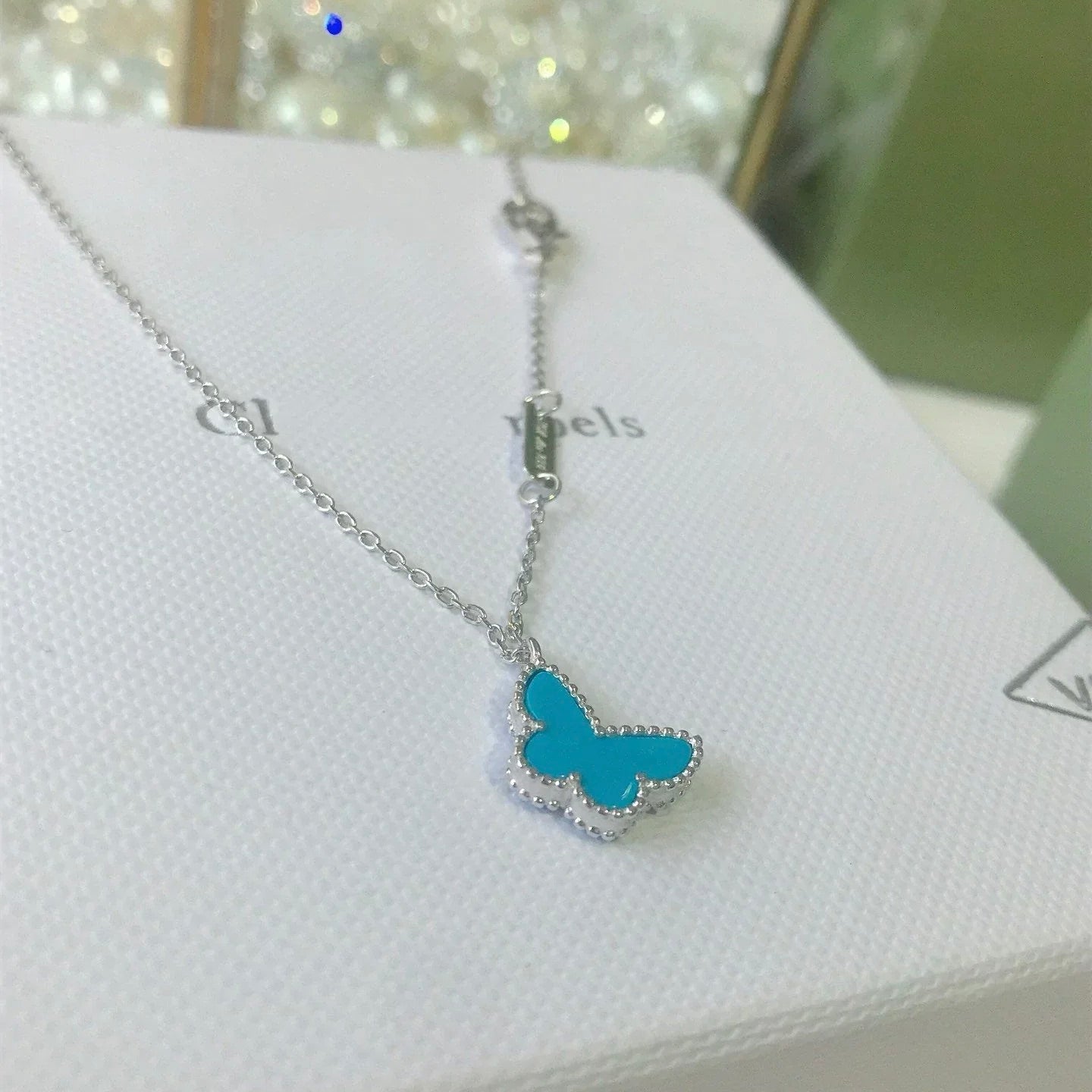 [CharmAmor]BUTTERFLY TURQUOISE BUTTERFLY BRACELET SILVER
