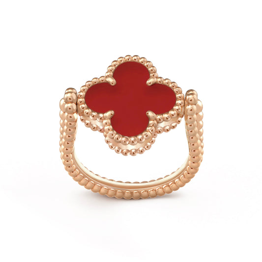 [CharmAmor]CLOVER RIVERSIBLE PINK GOLD RING