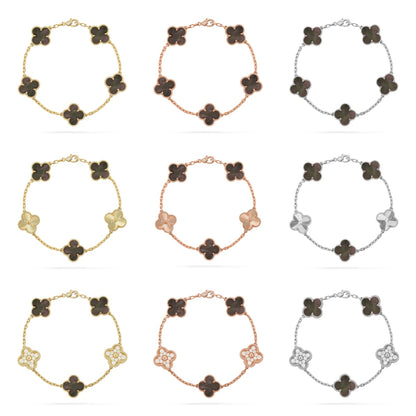 [CharmAmor] CLOVER 5 MOTIF GRAY MOP BRACELET COLLECTION