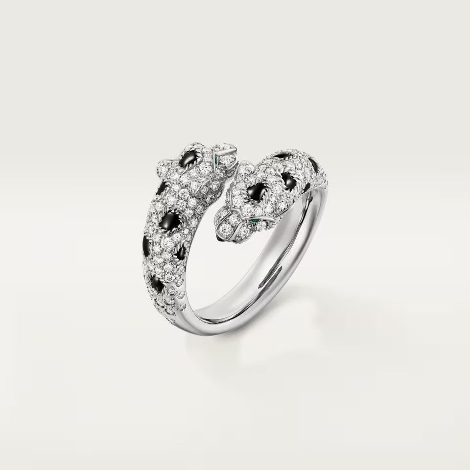 [CharmAmor]PANTHERE DOUBLE HEADED FULL DIAMOND  RING