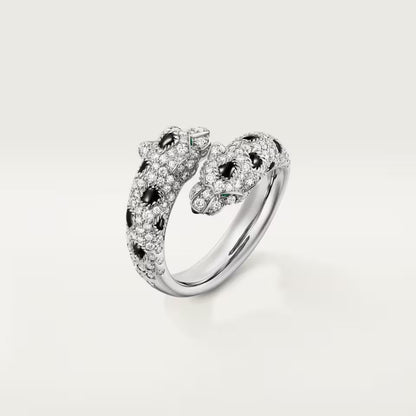 [CharmAmor]PANTHERE DOUBLE HEADED FULL DIAMOND  RING