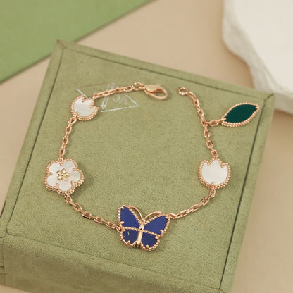 [CharmAmor]LUCKY SPRING BUTTERFLY 5 MOTIF BRACELET