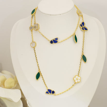 [CharmAmor]LUCKY SPRING BUTTERFLY 15 FLOWER NECKLACE