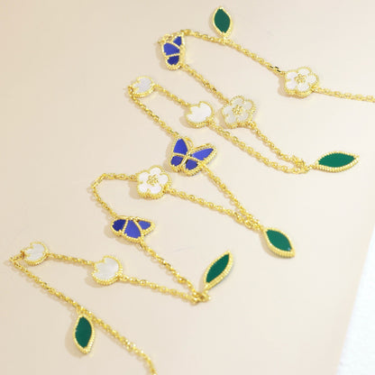 [CharmAmor]LUCKY SPRING BUTTERFLY 15 FLOWER NECKLACE