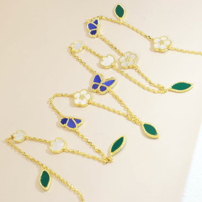 [CharmAmor]LUCKY SPRING BUTTERFLY 15 FLOWER NECKLACE