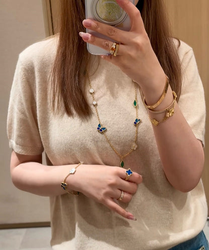 [CharmAmor]LUCKY SPRING BUTTERFLY 15 FLOWER NECKLACE
