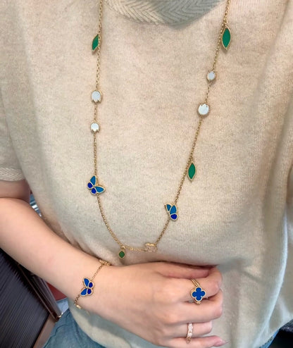 [CharmAmor]LUCKY SPRING BUTTERFLY 15 FLOWER NECKLACE