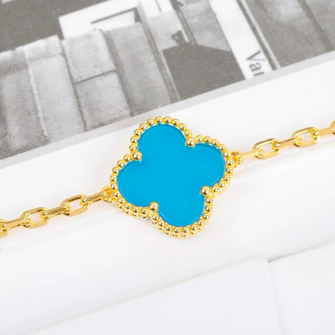 [CharmAmor] CLOVER 5 MOTIF TURQUOISE BRACELET COLLECTION