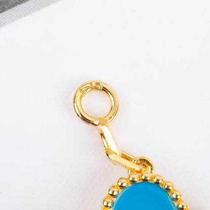 [CharmAmor]CLOVER 5 MOTIFS TURQUOISE BRACELET