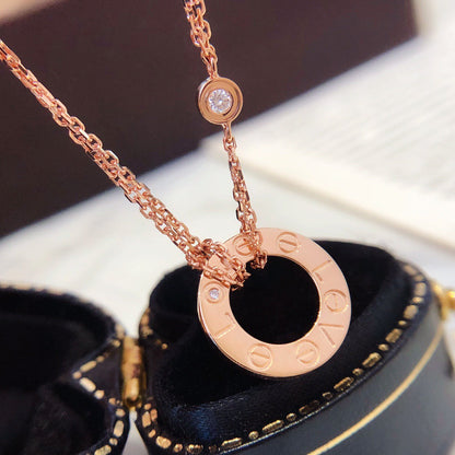 [CharmAmor]LOVE NECKLACE 16MM 2 DIAMONDS