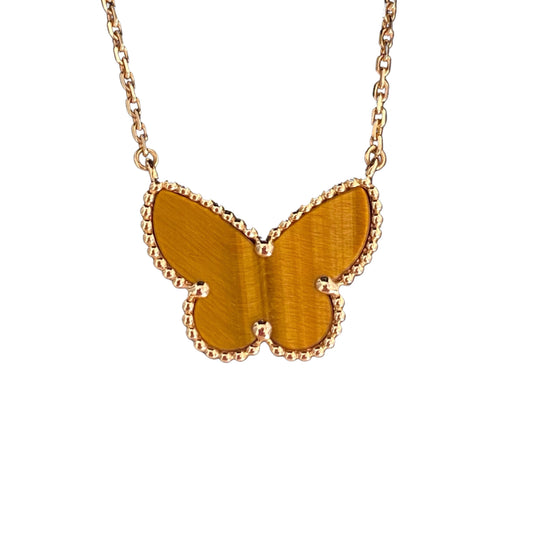 [CharmAmor] TIGER__ EYE BUTTERFLY NECKLACE