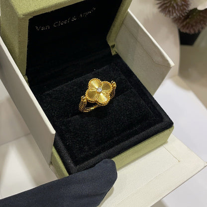 [CharmAmor]CLOVER RIVERSIBLE BLUE AGATE RING