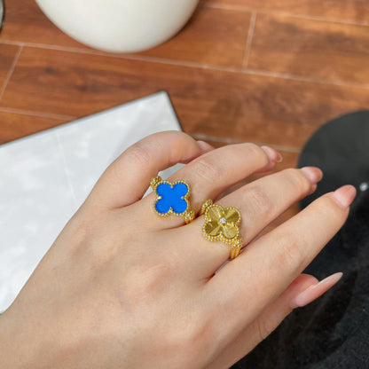 [CharmAmor]CLOVER RIVERSIBLE BLUE AGATE RING