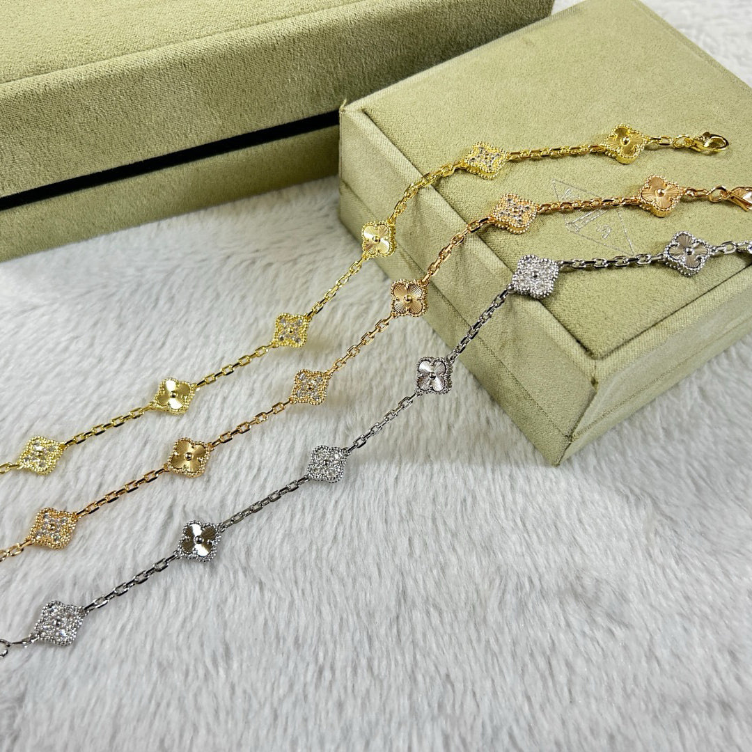 [CharmAmor]CLOVER 6 MOTIF DIAMOND LASER BRACELET