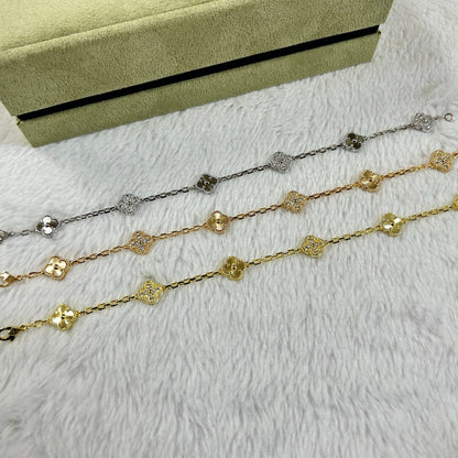[CharmAmor]CLOVER 6 MOTIF DIAMOND LASER BRACELET