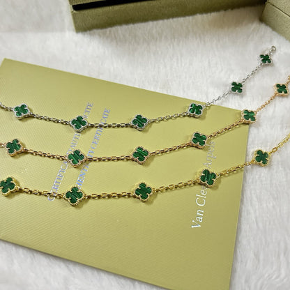 [CharmAmor]CLOVER 6 MOTIF MALACHITE BRACELET