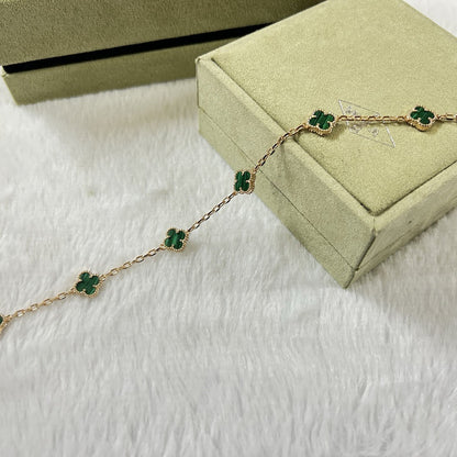 [CharmAmor]CLOVER 6 MOTIF MALACHITE BRACELET
