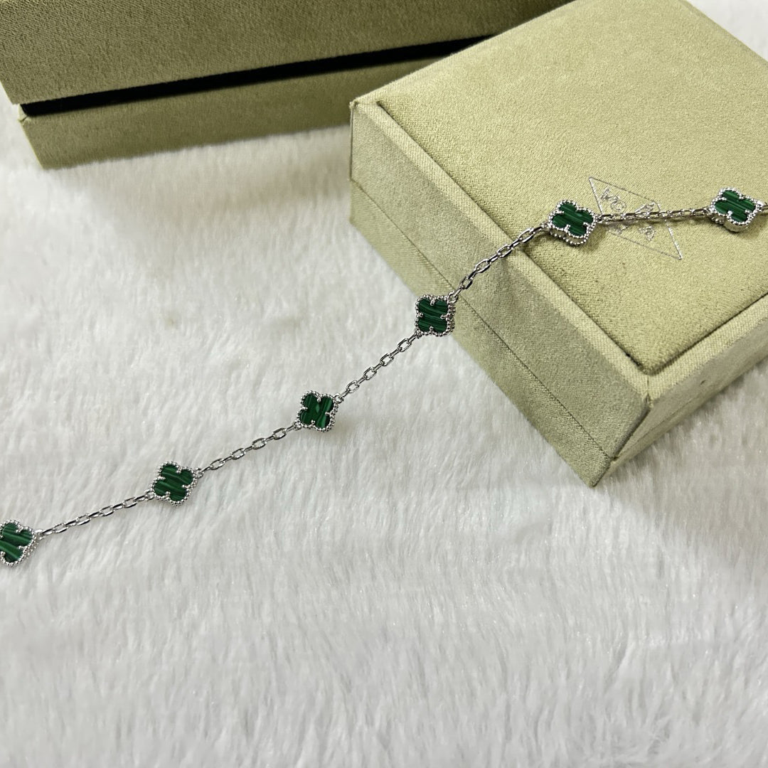 [CharmAmor]CLOVER 6 MOTIF MALACHITE BRACELET