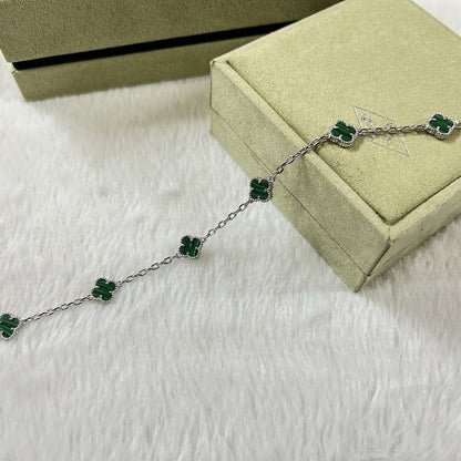 [CharmAmor]CLOVER 6 MOTIF MALACHITE BRACELET