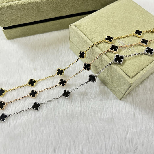 [CharmAmor]CLOVER 6 MOTIF  ONYXS BRACELET