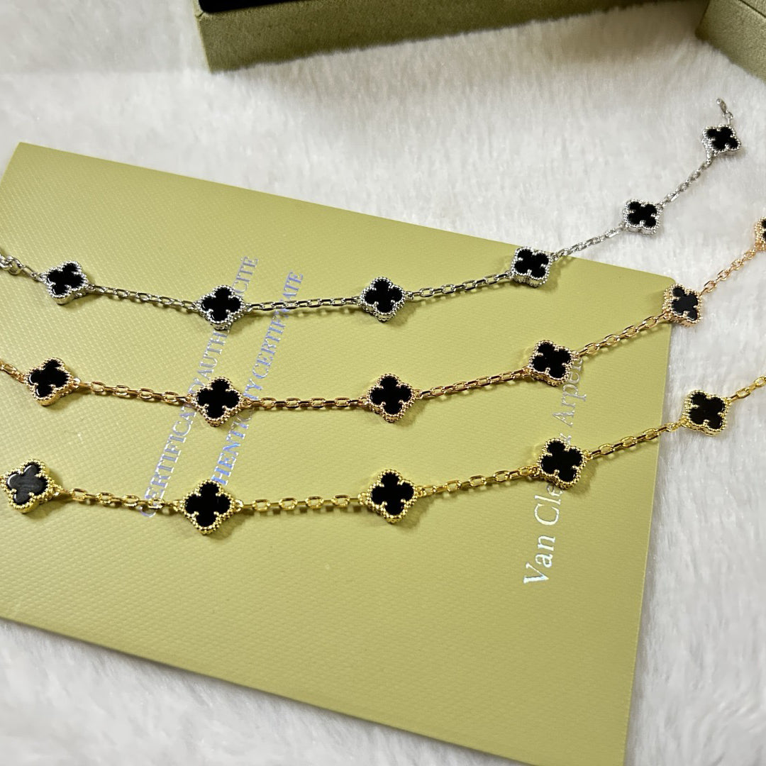[CharmAmor]CLOVER 6 MOTIF  ONYXS BRACELET