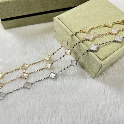 [CharmAmor]CLOVER 6 MOTIF WHITE MOP BRACELET