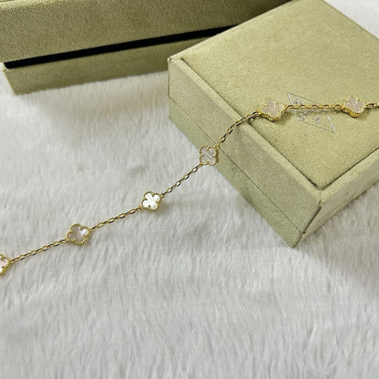 [CharmAmor]CLOVER 6 MOTIF WHITE MOP BRACELET
