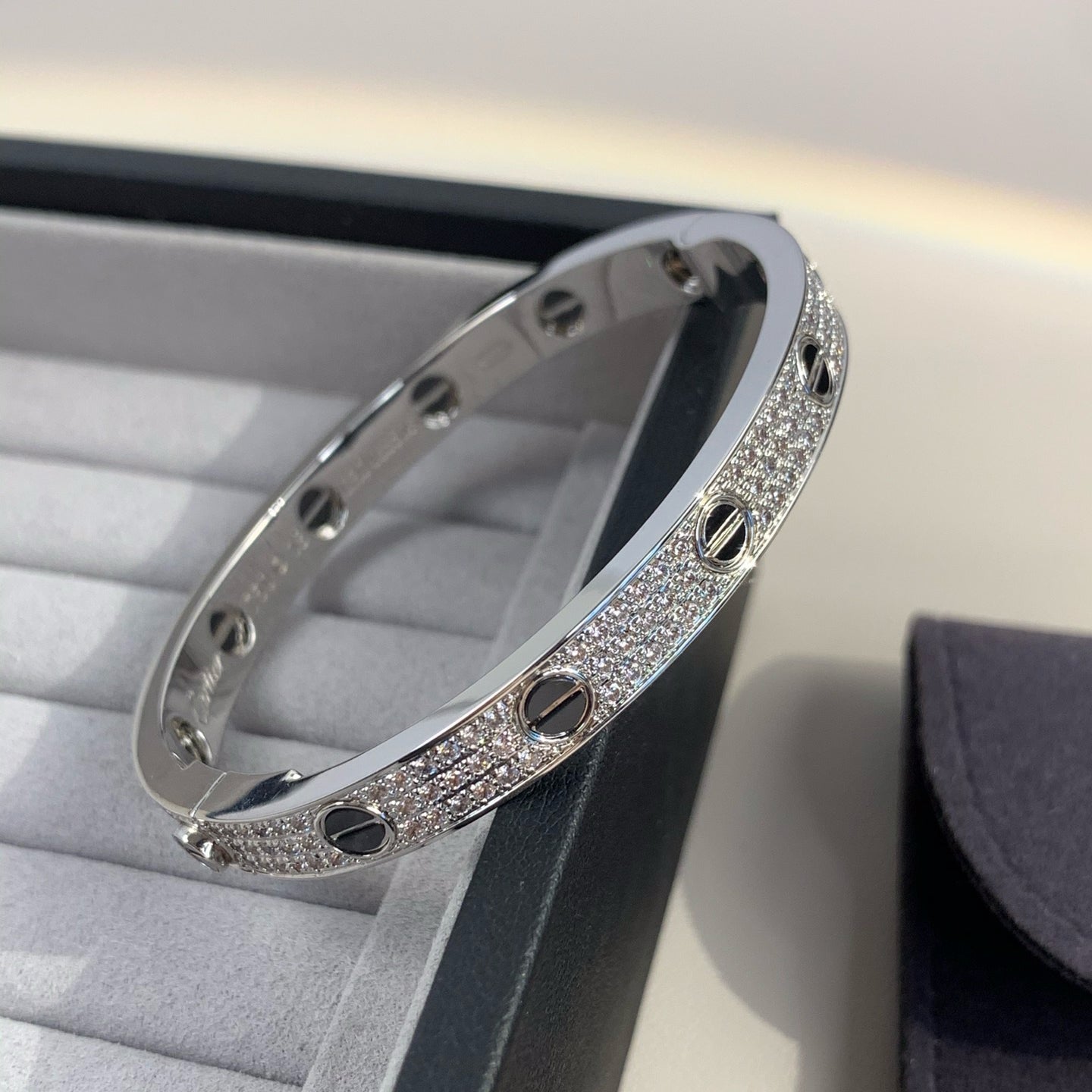 [CharmAmor]LOVE BRACELET 6.1MM DIAMOND-PAVED CERAMIC