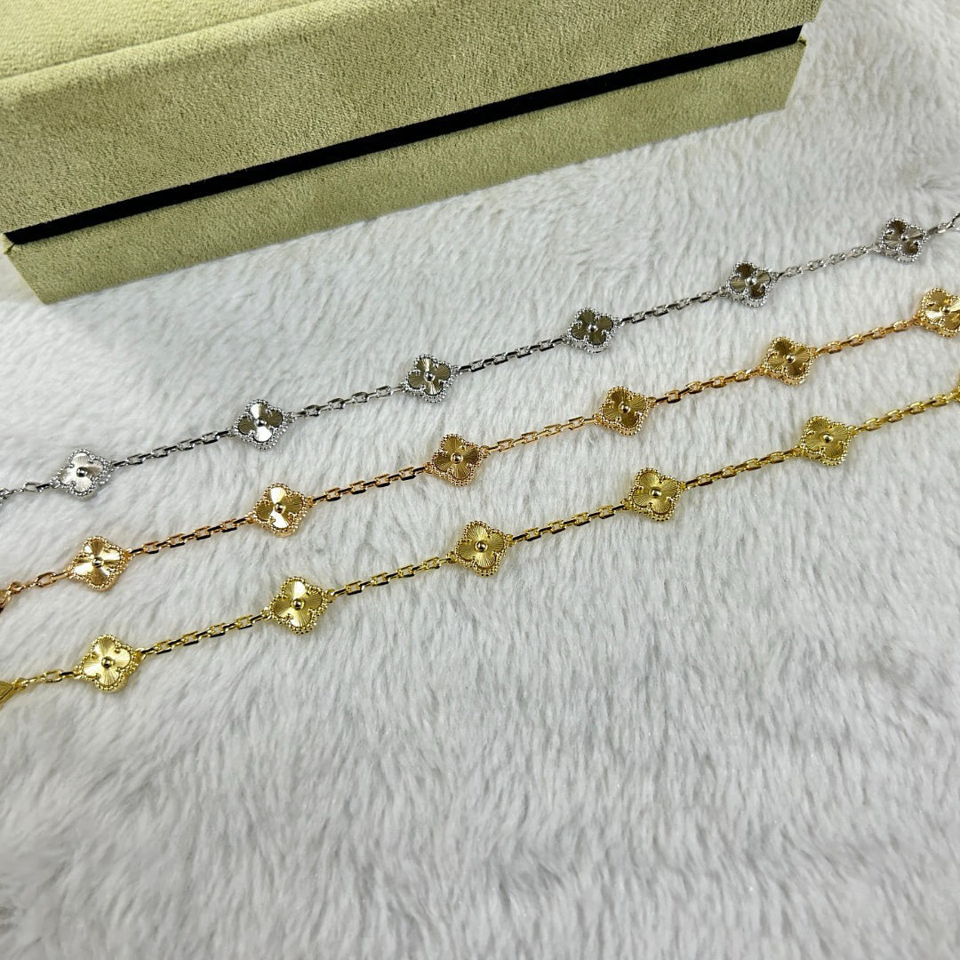 [Charm&Aquarius]CLOVER 6 MOTIF DIAMOND BRACELET