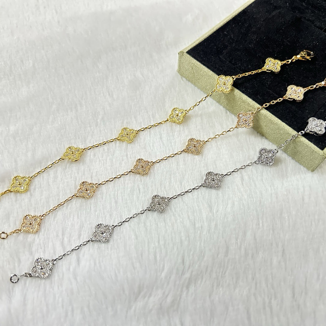 [CharmAmor]CLOVER 6 MOTIF DIAMOND BRACELET