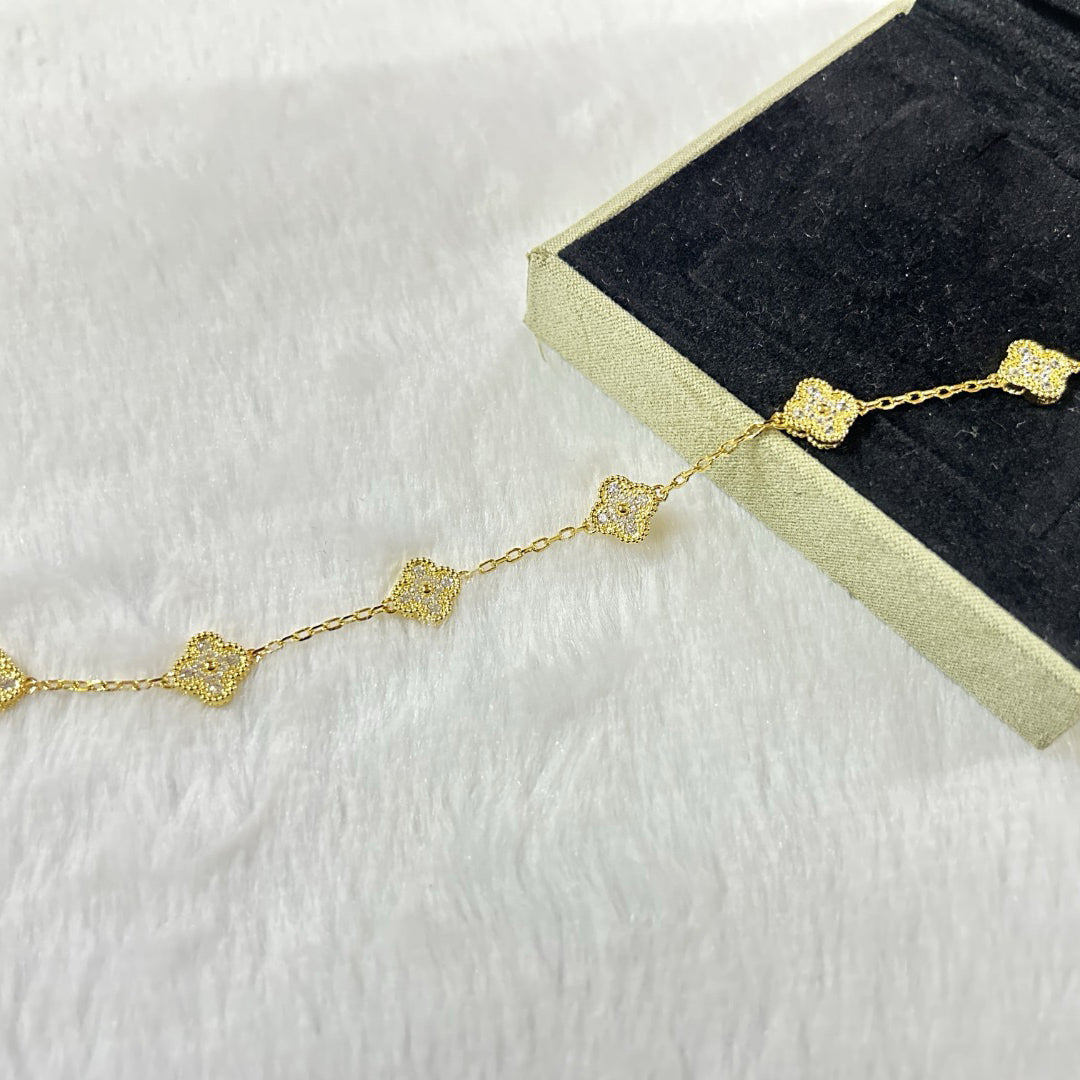 [CharmAmor]CLOVER 6 MOTIF DIAMOND BRACELET