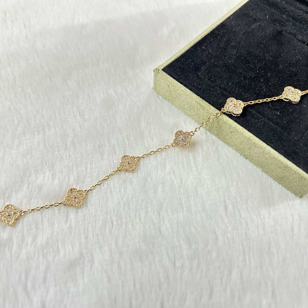 [CharmAmor]CLOVER 6 MOTIF DIAMOND BRACELET