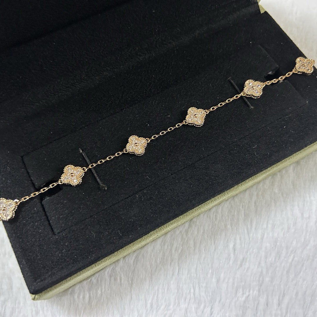 [CharmAmor]CLOVER 6 MOTIF DIAMOND BRACELET