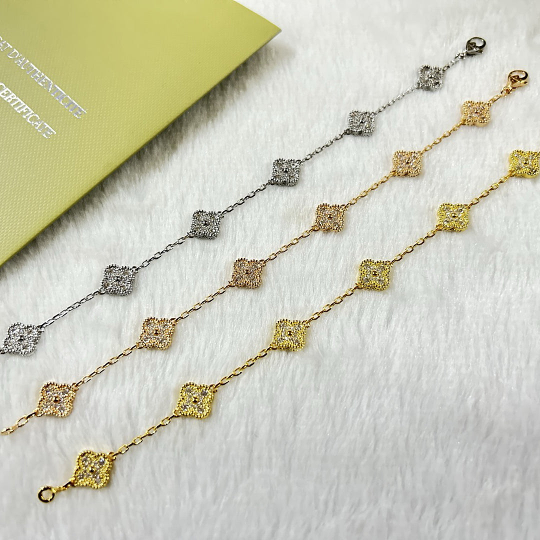 [CharmAmor]CLOVER 6 MOTIF DIAMOND BRACELET