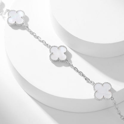 [CharmAmor]CLOVER 10 MOTIFS WHITE MOTHER OF PEARL NECKLACE