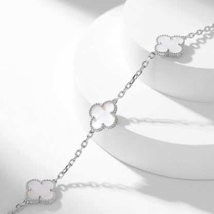 [CharmAmor]CLOVER 10 MOTIFS WHITE MOTHER OF PEARL NECKLACE