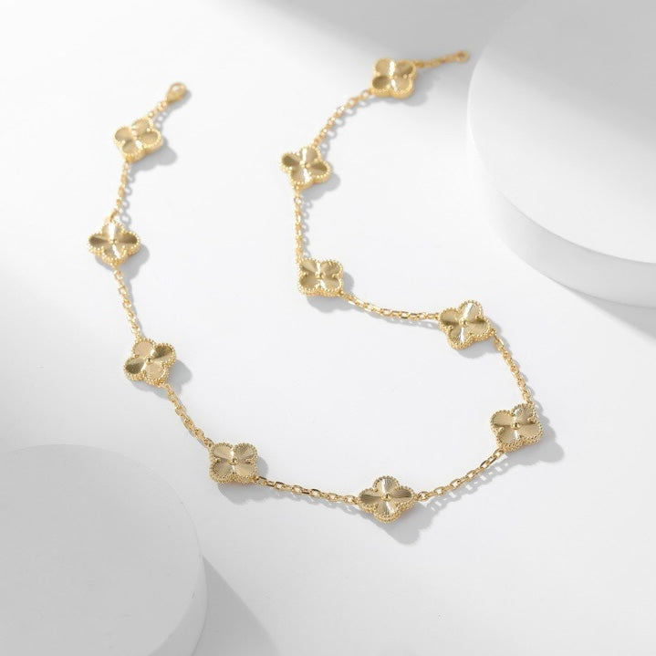 [CharmAmor]CLOVER 10 MOTIFS LASER NECKLACE