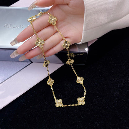 [CharmAmor]CLOVER 10 MOTIFS LASER NECKLACE