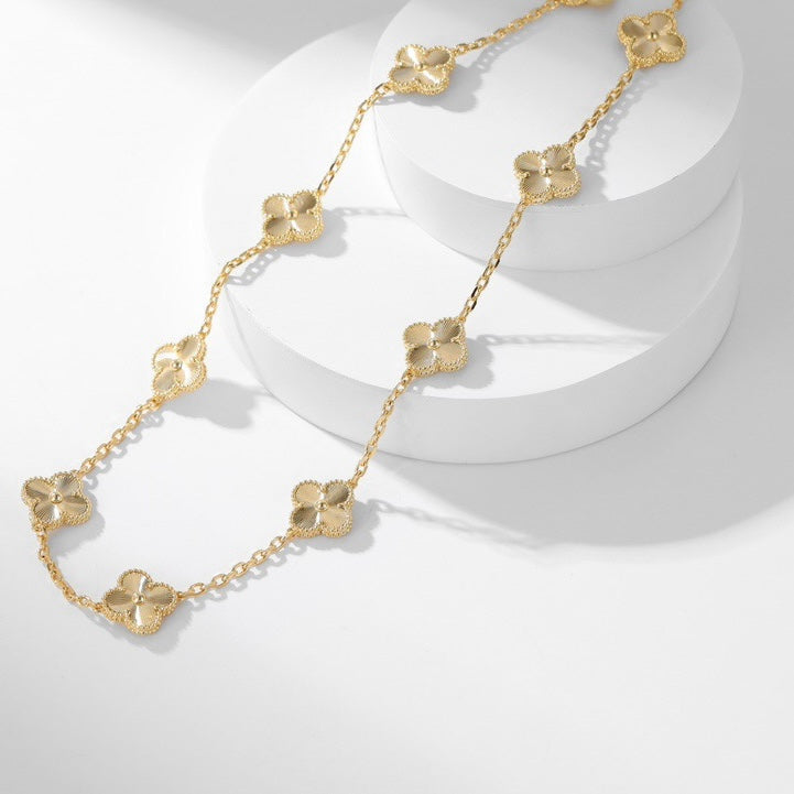 [CharmAmor]CLOVER 10 MOTIFS LASER NECKLACE